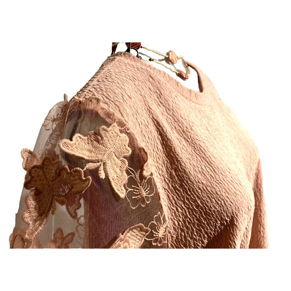 NWT Aliceblue Crepe Pink Butterfly Sheer Short Sleeve Top in Size 18 20 1X - Picture 5 of 10